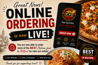 Online ordering is now LIVE! 🍝 Order some of the BEST Italian food in Milford for takeout with just a few clicks. Fresh pasta, pizza & favorites ready to go! 