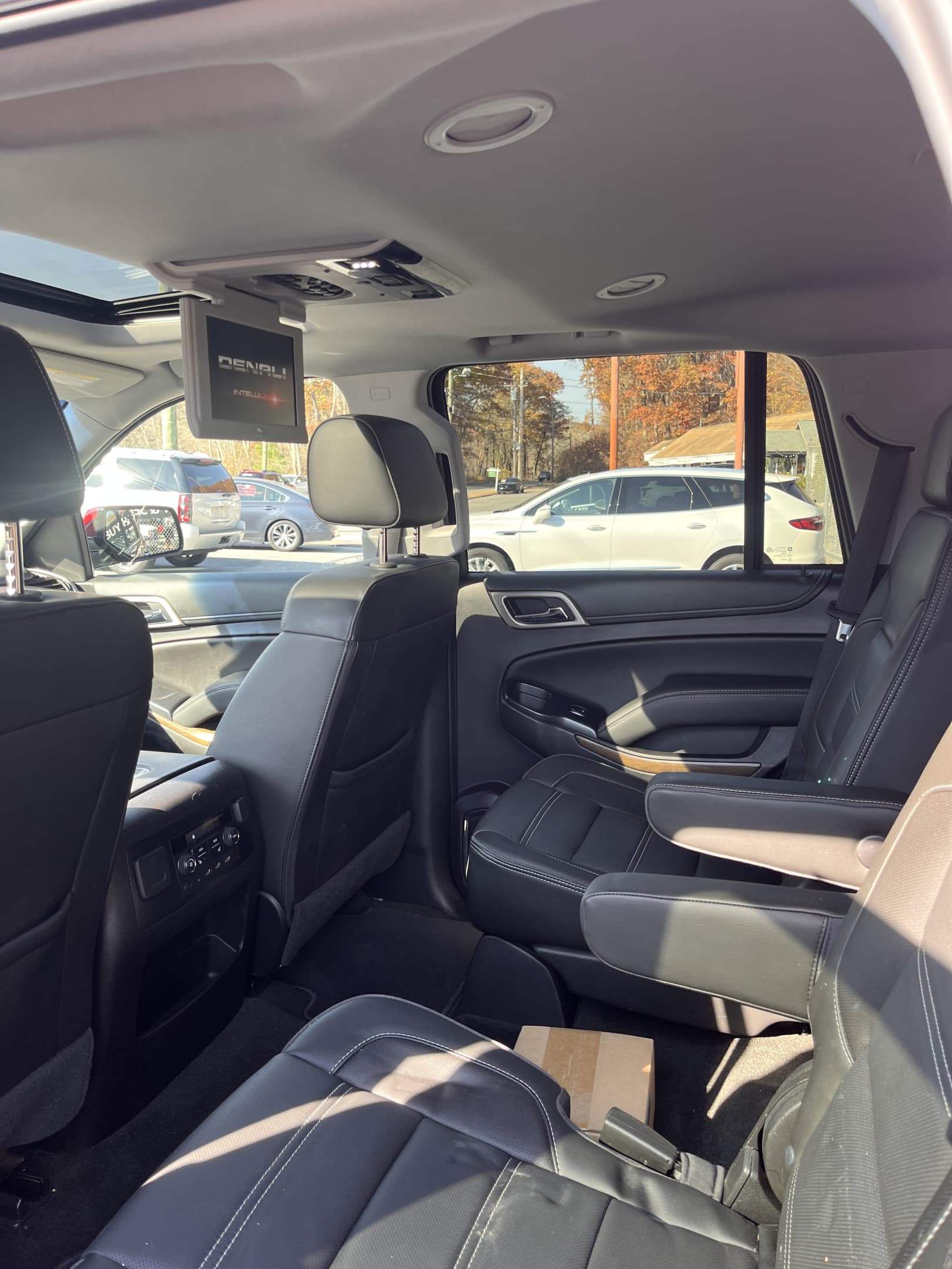 NEW ARRIVAL!! 2018 GMC Yukon Denali!! One owner car! Perfect Carfax! ONLY 47k miles! Loaded with navigation, DVD, heads up display, 22” wheels, retractable side steps, heated and cooled front seats, heated 2nd row captains chairs, third row, moonroof and much much more. Why buy new!! Won’t last at $38,900!!