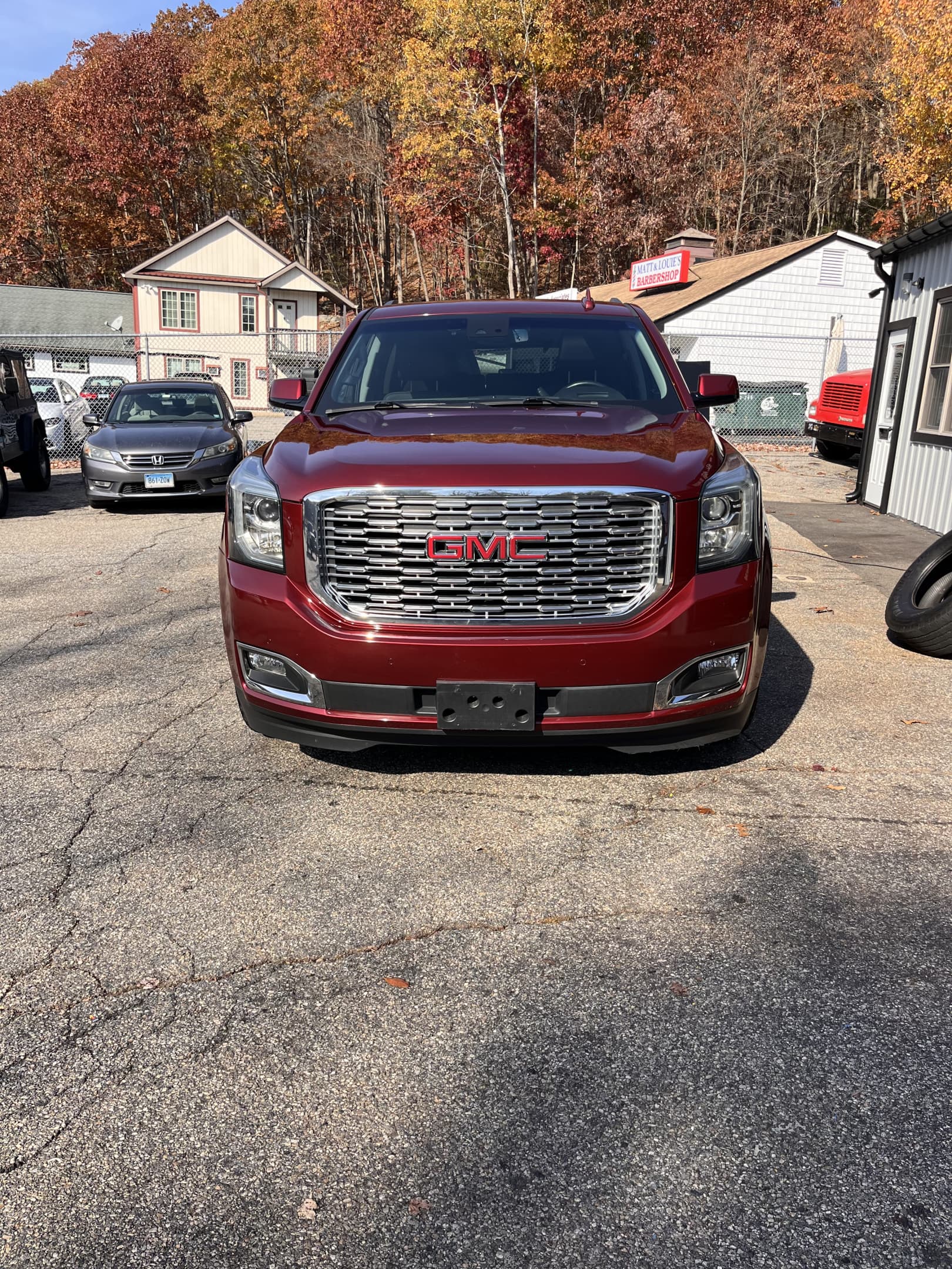 NEW ARRIVAL!! 2018 GMC Yukon Denali!! One owner car! Perfect Carfax! ONLY 47k miles! Loaded with navigation, DVD, heads up display, 22” wheels, retractable side steps, heated and cooled front seats, heated 2nd row captains chairs, third row, moonroof and much much more. Why buy new!! Won’t last at $38,900!!