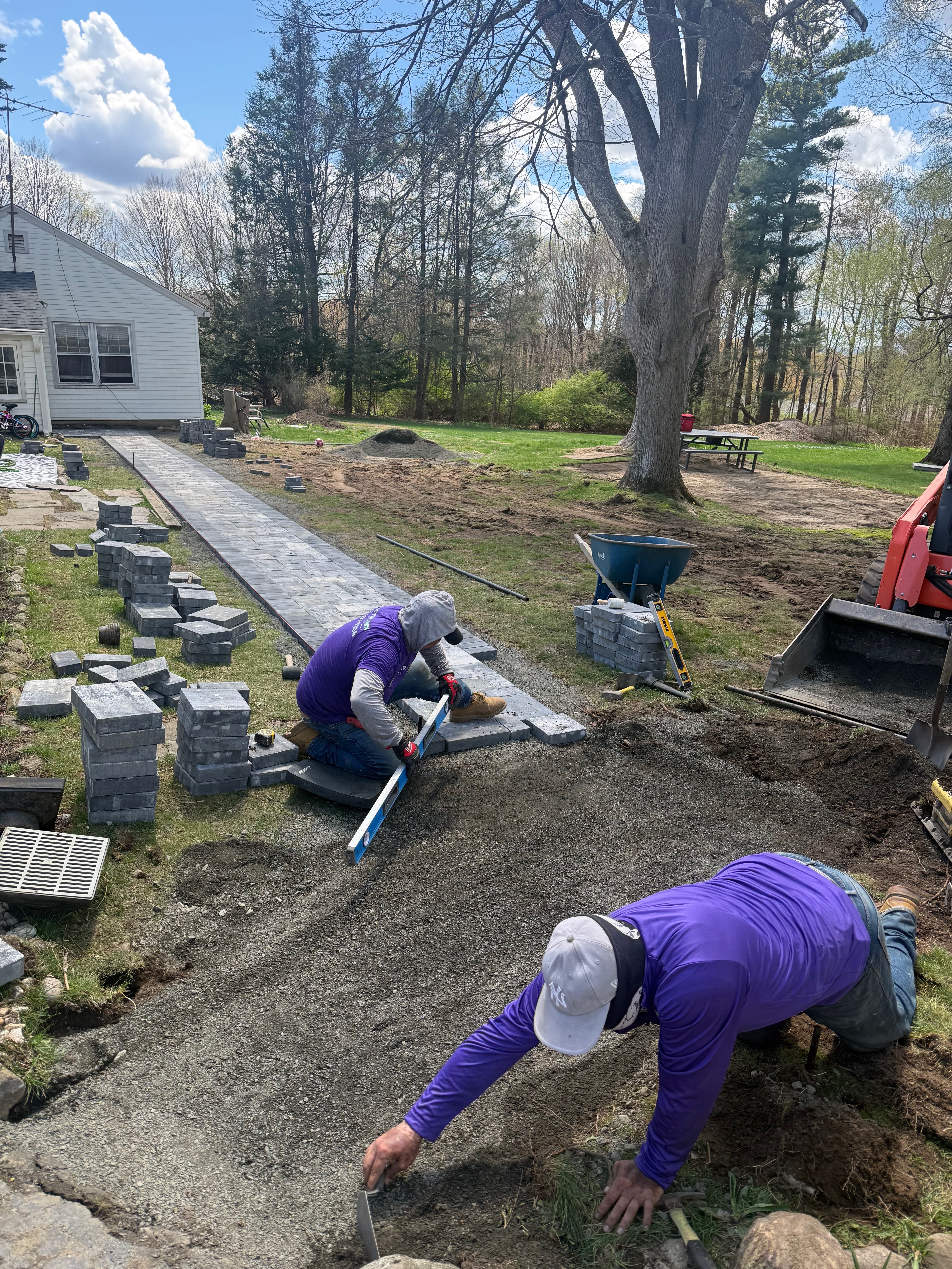 Outdoor hardscaping project