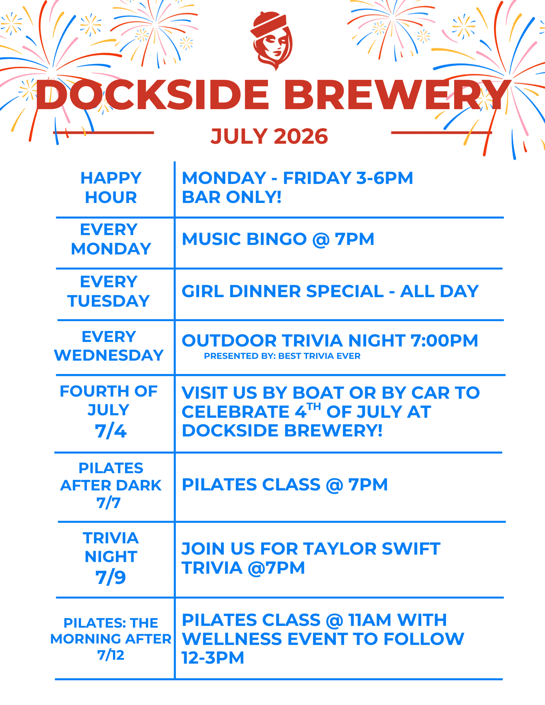 Dockside's July Events