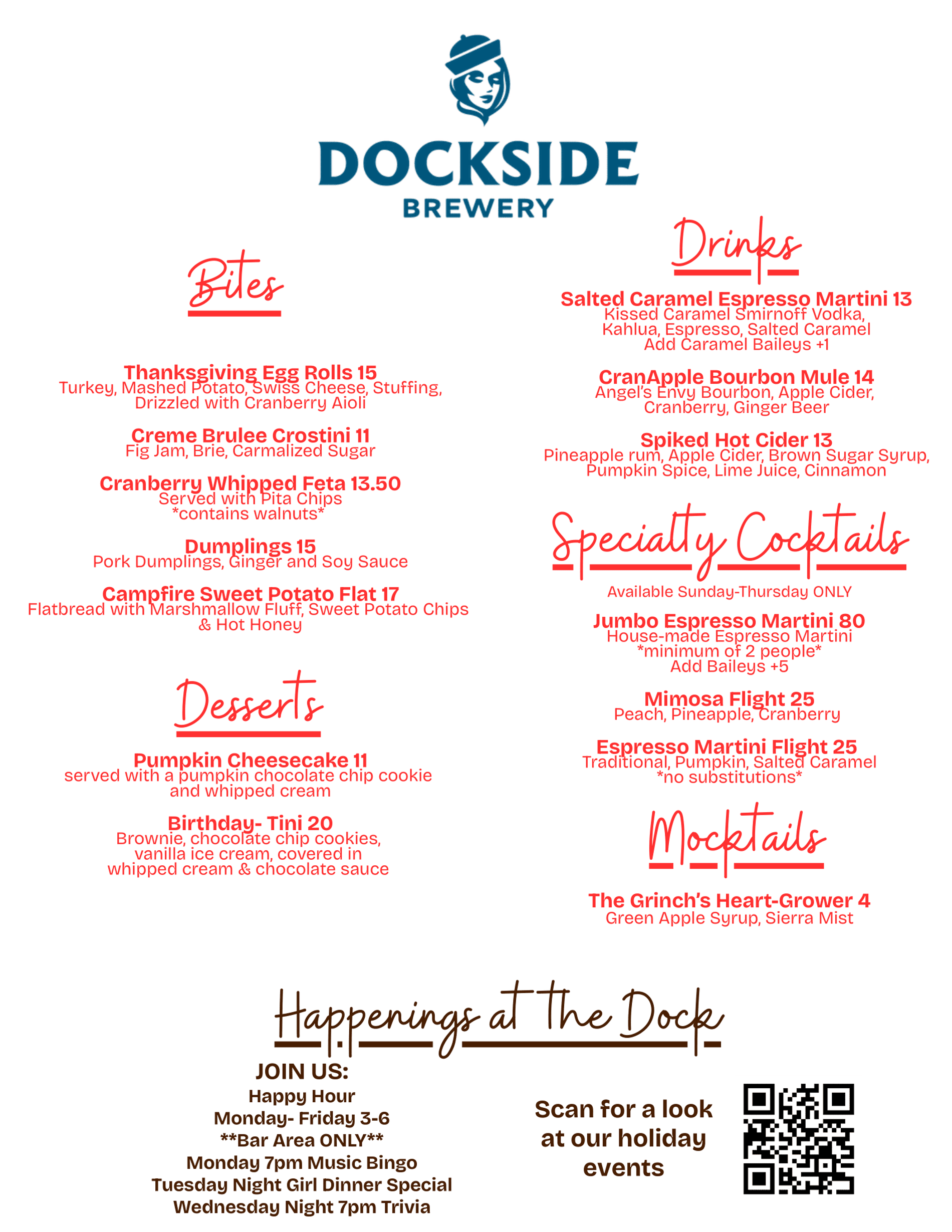 Dockside Brewery Igloo Park & December Specials