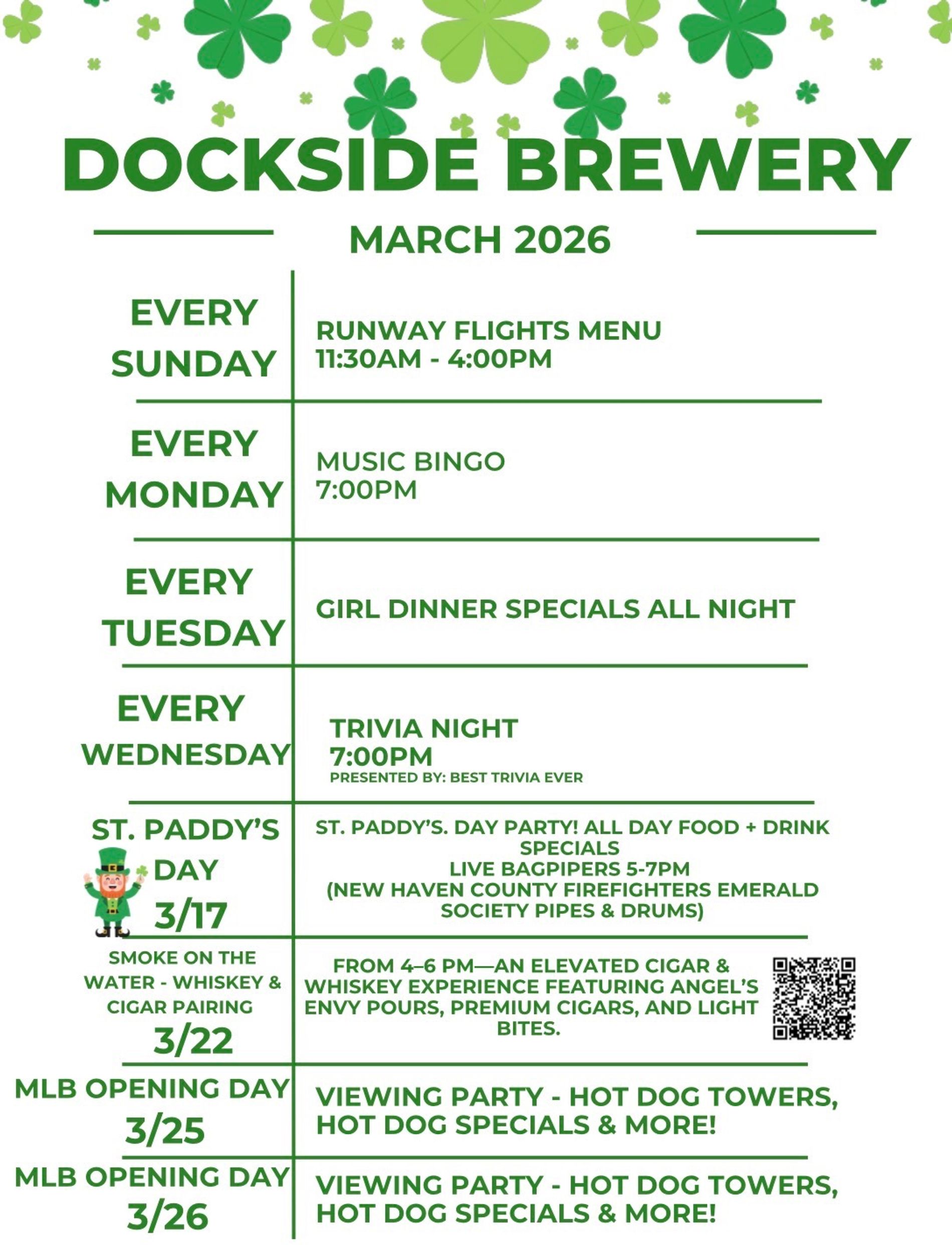 Dockside’s March Lineup 🍀