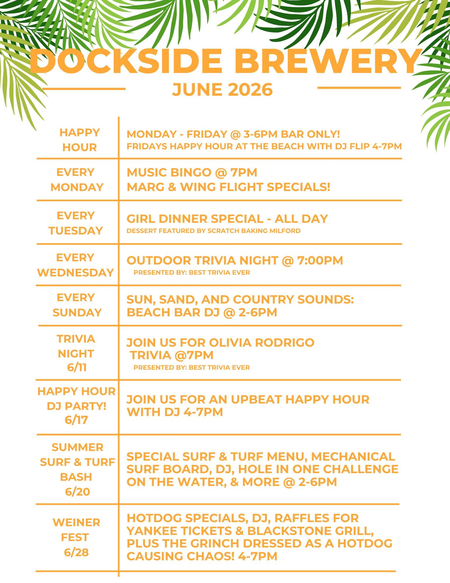 Dockside's June Events