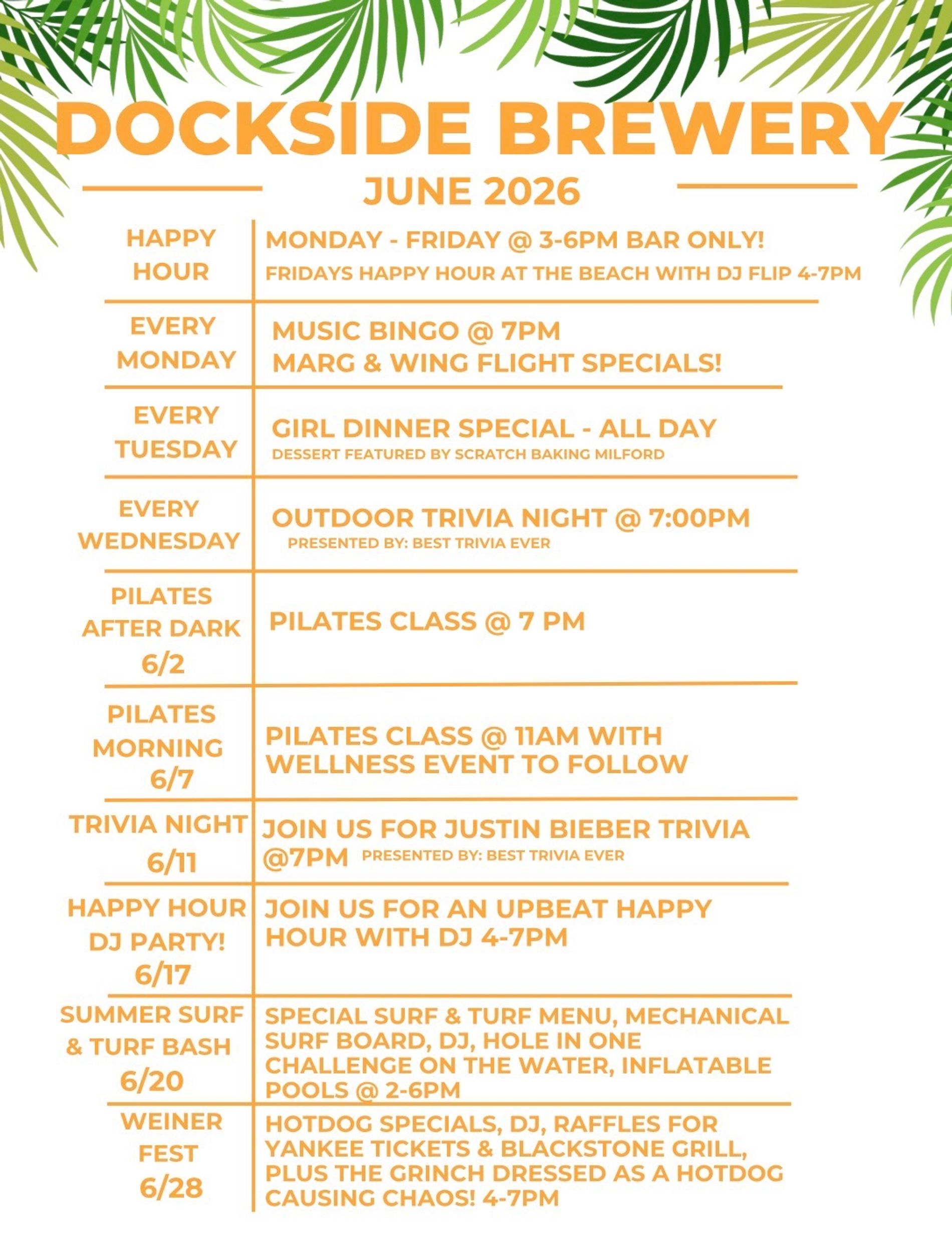 Dockside's May and June Events