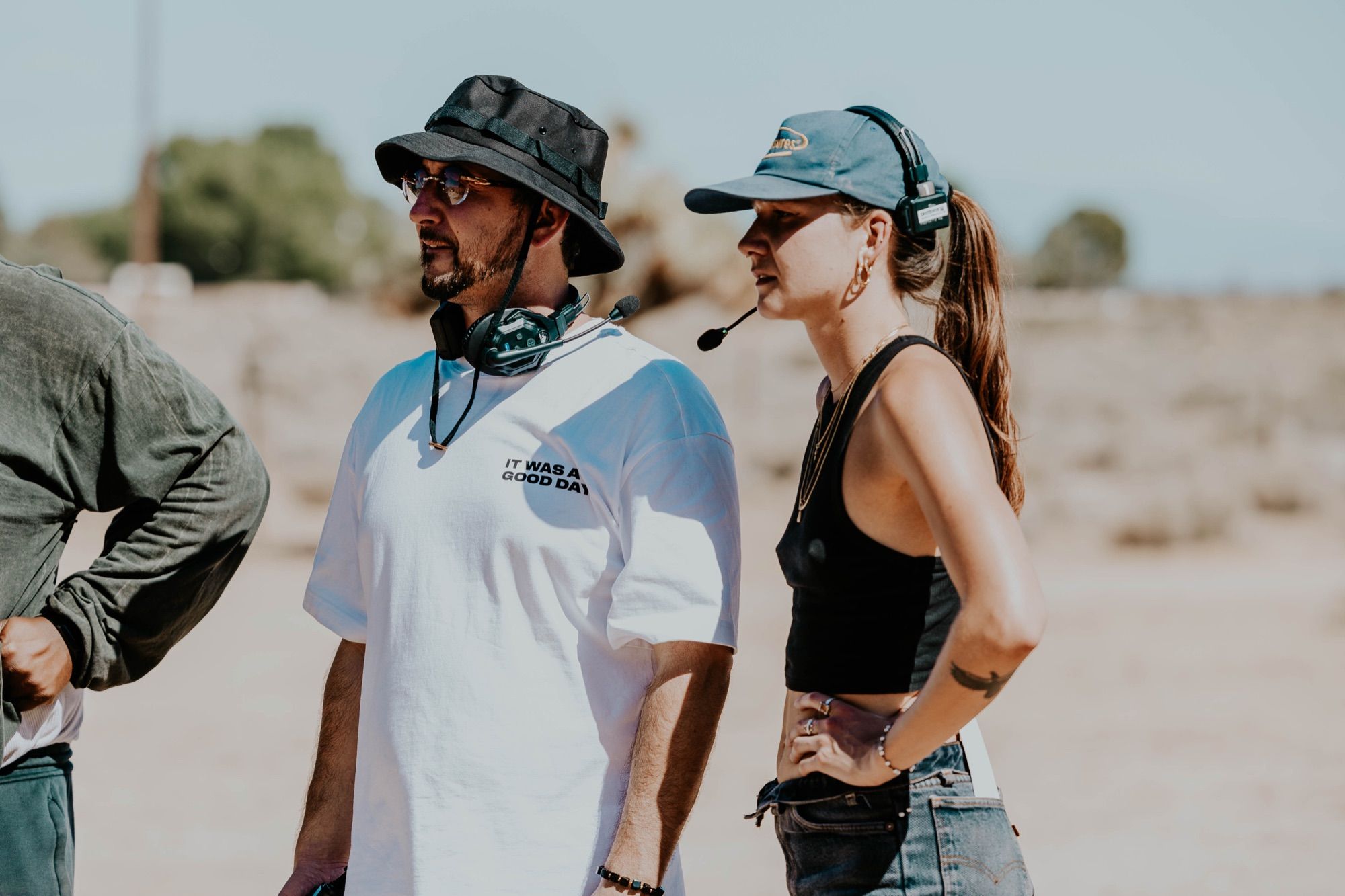 Crew on location in the desert