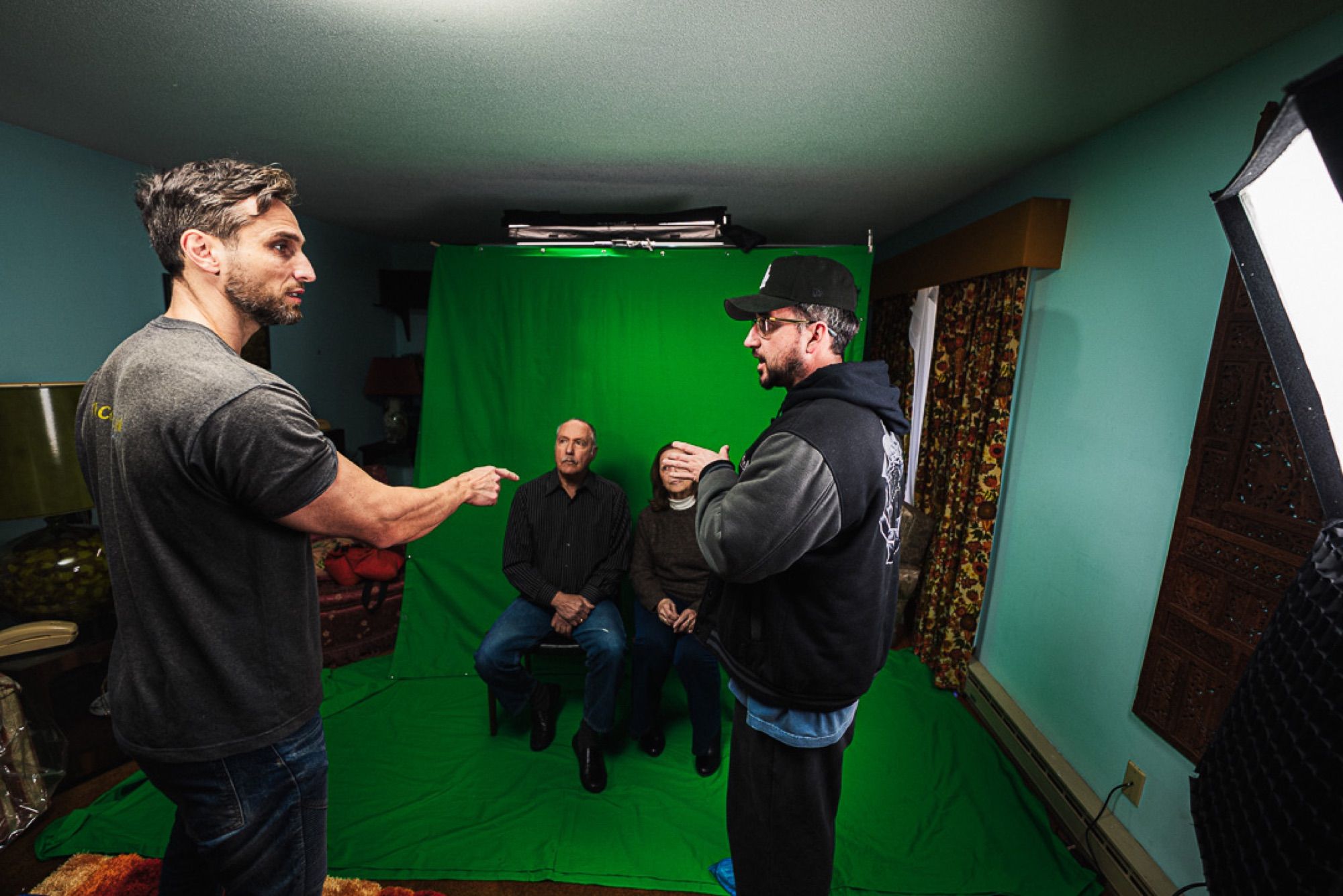 Directing a green-screen interview